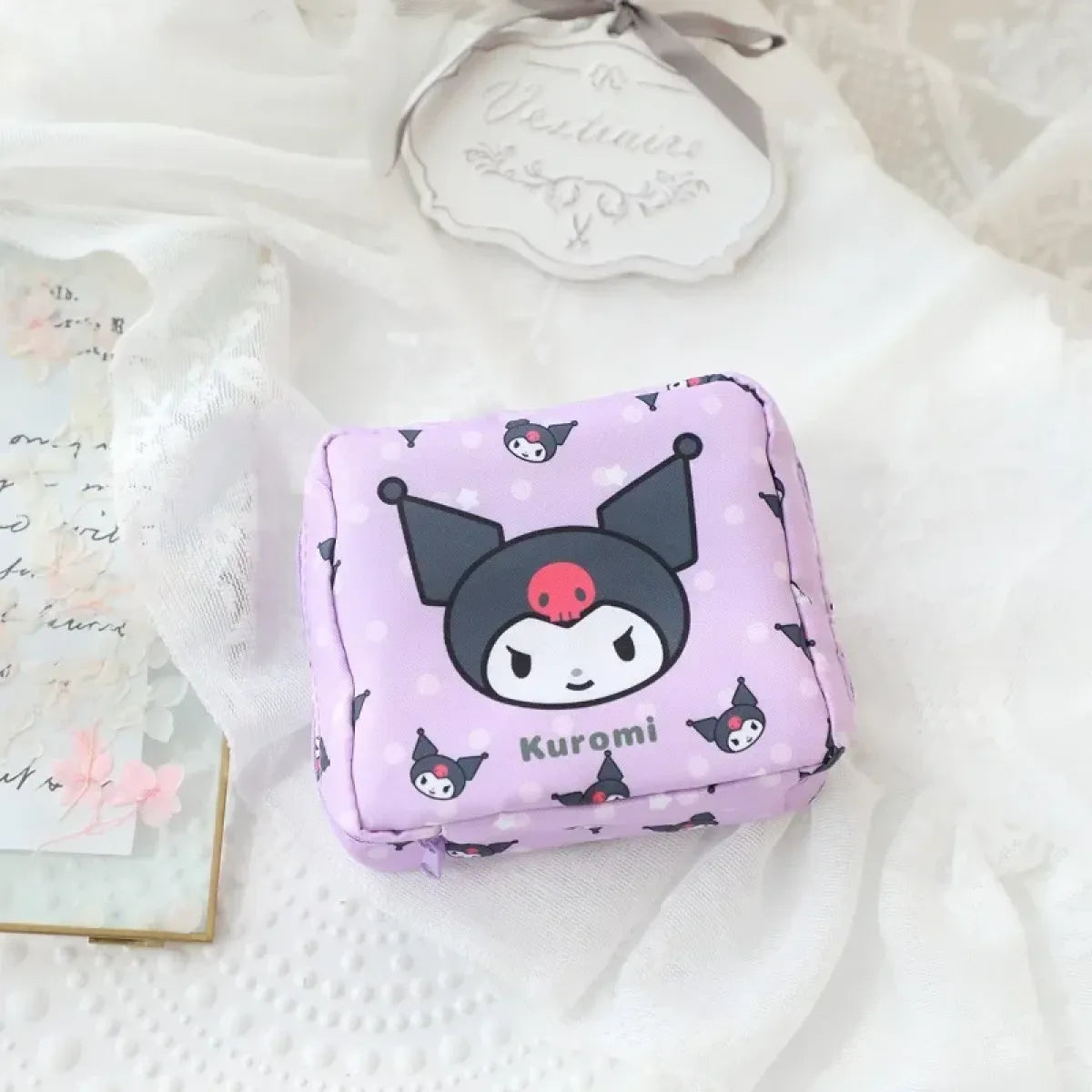 Sanrio Heart Print Menstrual Storage Bag - Harajuku Style - Pouch / Makeup Bag - 6