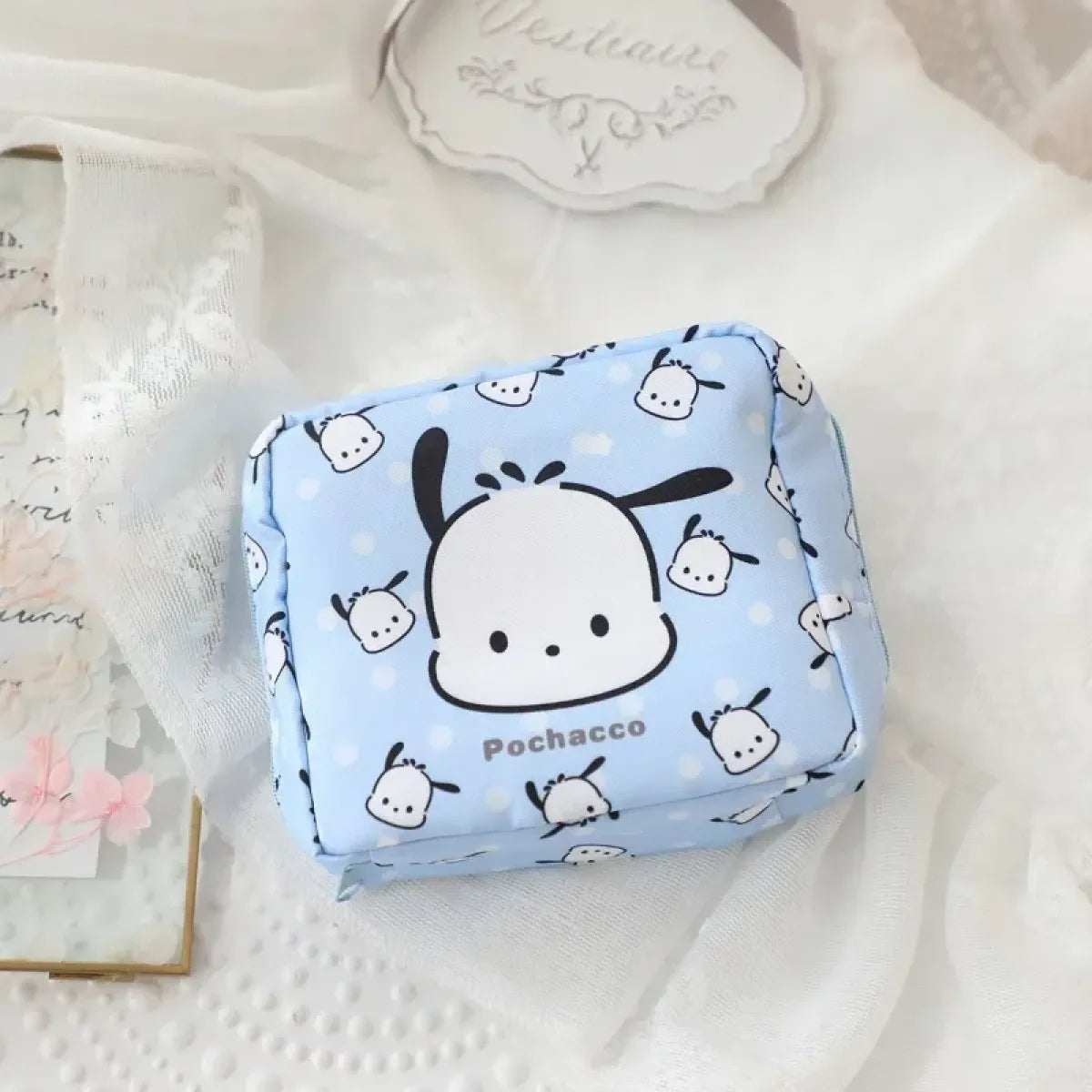 Sanrio Heart Print Menstrual Storage Bag - Harajuku Style - Pouch / Makeup Bag - 7