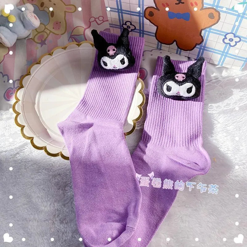 Sanrio Kuromi Doll Socks - Kawaii Anime Fashion - A6 / one size - Anime - Socks - 12 - 2024