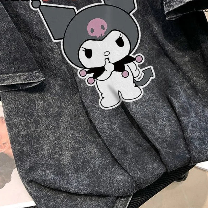 Sanrio Kuromi Short Sleeve T-shirt - American Retro Oversized Tee - T-Shirts - Shirts & Tops - 5 - 2024