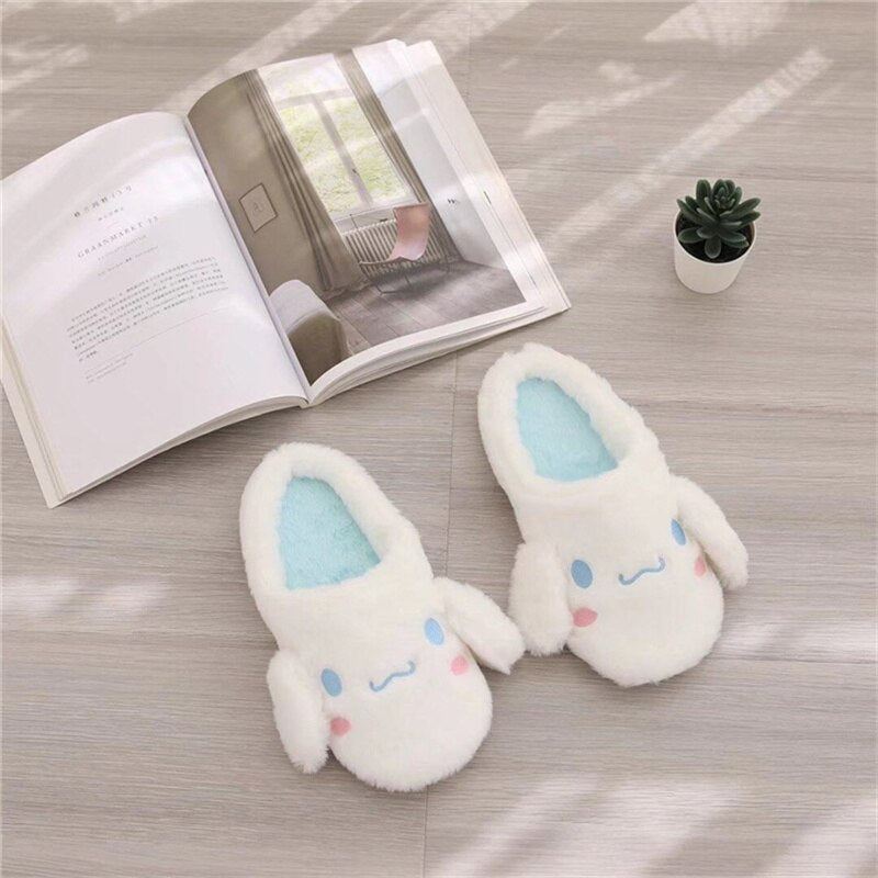 Sanrio Melody Kawaii Plush Slippers - Cinnamoroll - Women’s Clothing & Accessories - Clothing - 8 - 2024