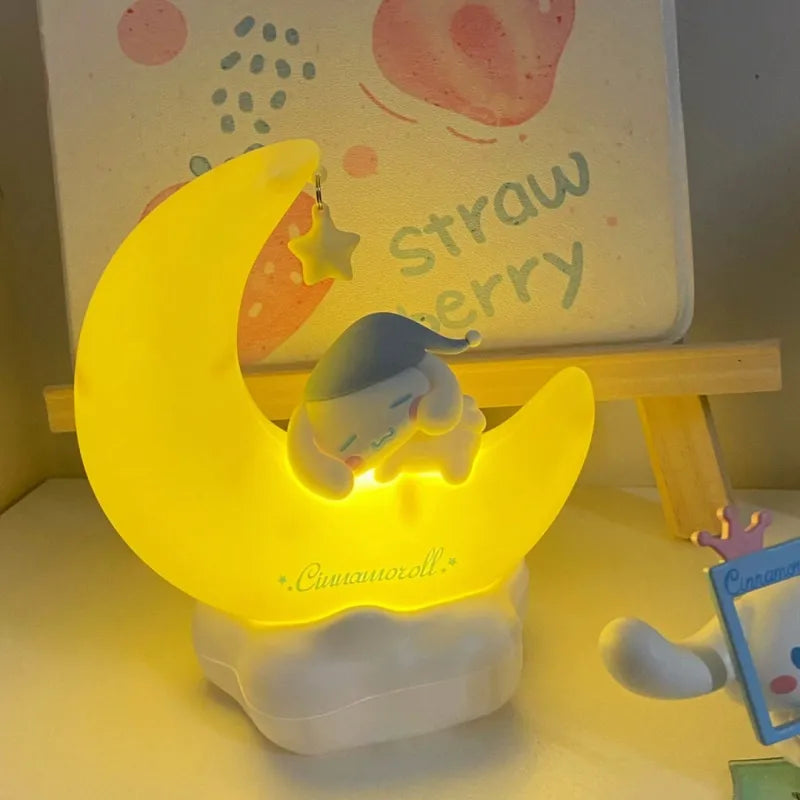 Sanrio Moon LED Light - Kuromi Cinnamonroll - Kawaii Bedroom Night Light - Cinnamorollwith box - Stationary & More