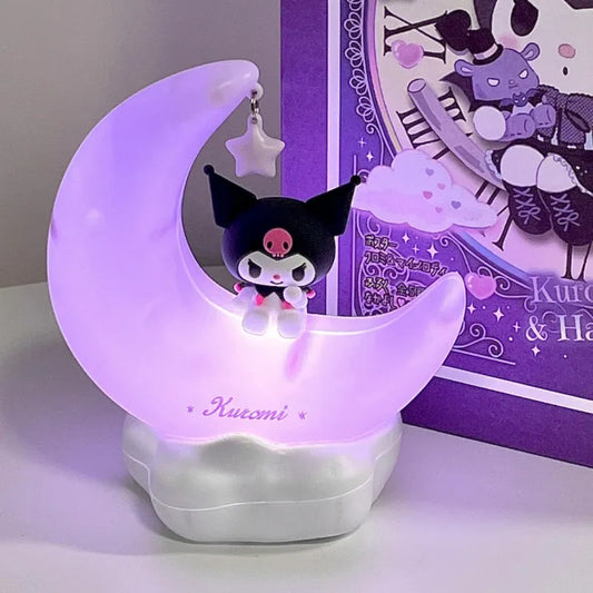 Sanrio Moon LED Light - Kuromi Cinnamonroll - Kawaii Bedroom Night Light - Kuromi with box - Stationary & More - Decor