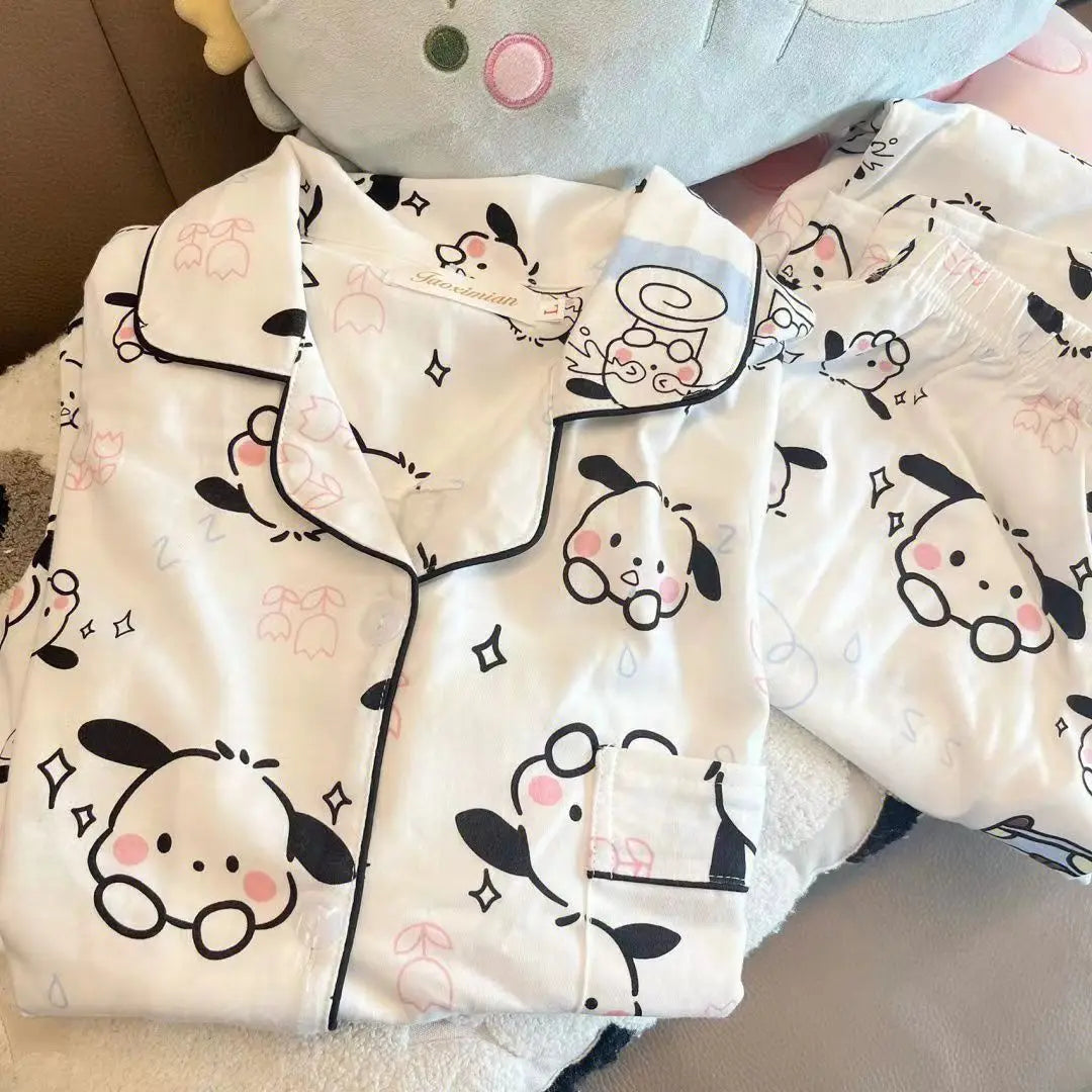 Anime Sanrio Short Pajamas - Kawaii Cartoon Sleepwear - Brown / 2XL - Anime - Pajamas - 9 - 2024