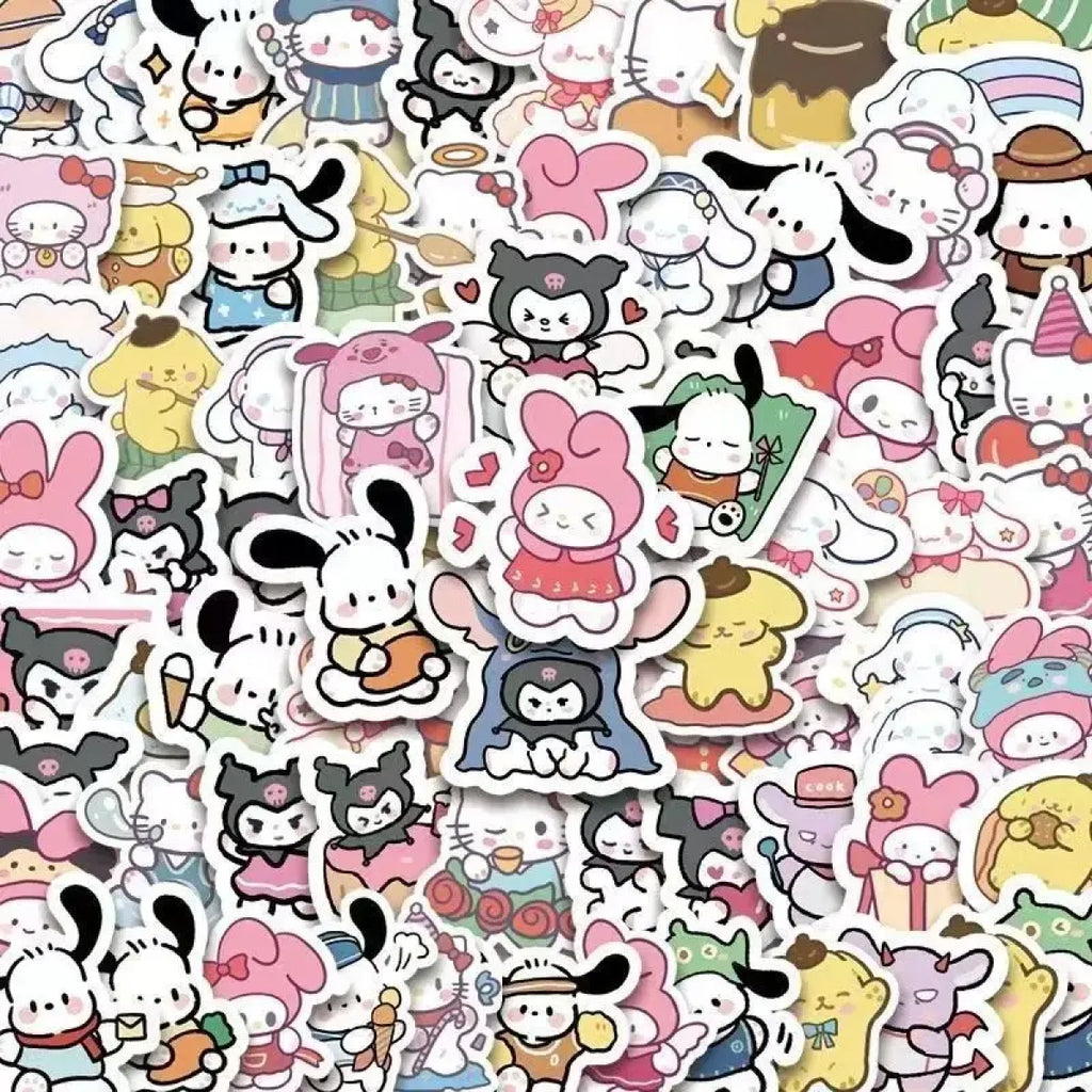 100pcs Sanrio Stickers - Cute Notebook & Ledger Decoration - Stationery & More - 5