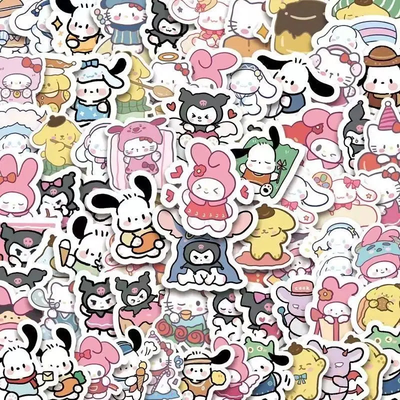 100pcs Sanrio Stickers - Cute Notebook & Ledger Decoration - 100pcs - Stationary & More - Decorative Stickers - 5 - 2024