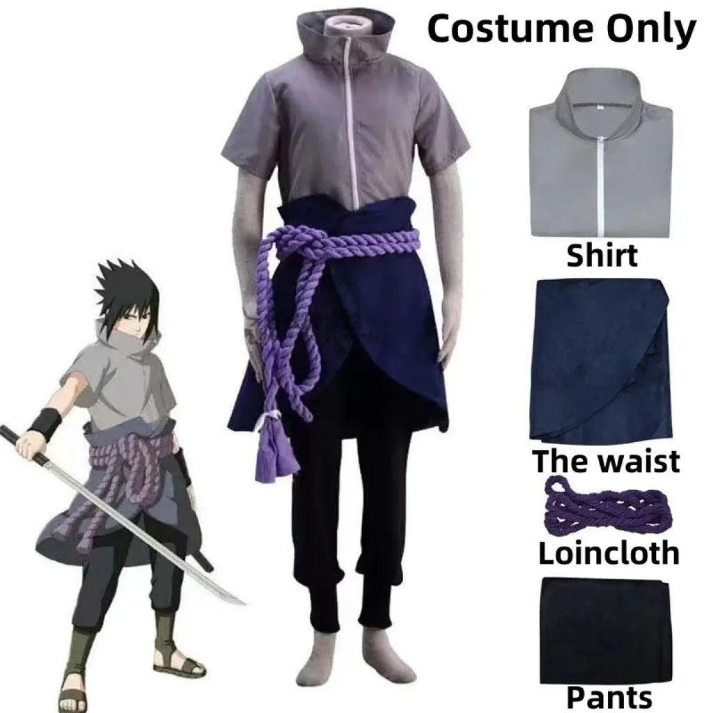 Sasuke Uchiha Cosplay Costume – Naruto Shippuden Outfit with Rope - Anime - Cosplay - 10
