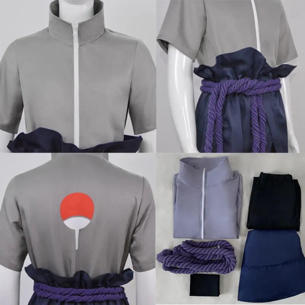 Sasuke Uchiha Cosplay Costume – Naruto Shippuden Outfit with Rope - Anime - Cosplay - 6