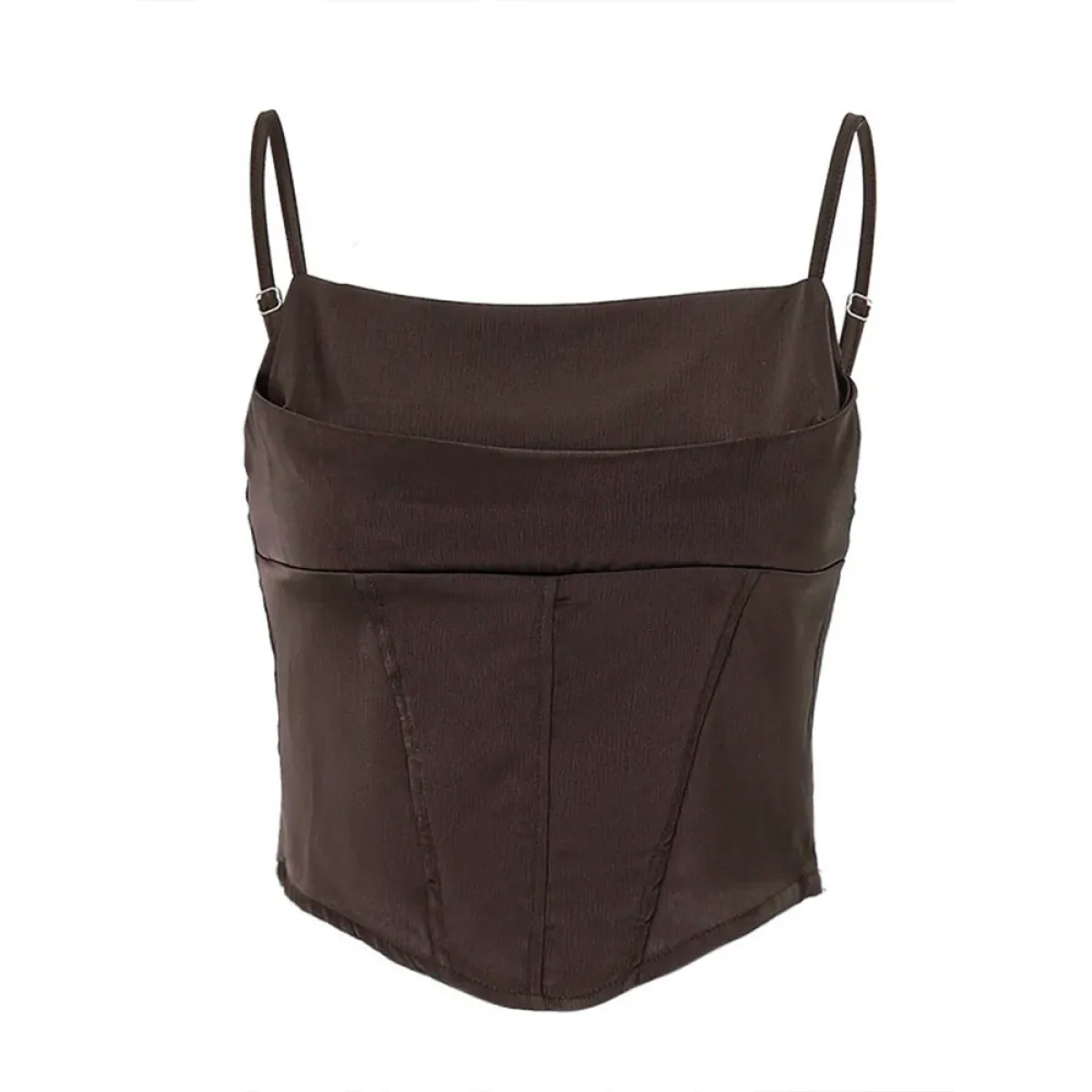 Satin Corset Crop Top with Spaghetti Straps - Women’s Clothing & Accessories - Tops - 3