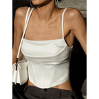 Satin Corset Crop Top with Spaghetti Straps - Women’s Clothing & Accessories - Tops - 4