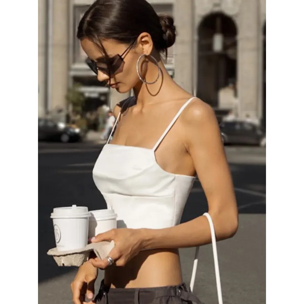 Satin Corset Crop Top with Spaghetti Straps - Women’s Clothing & Accessories - Tops - 5