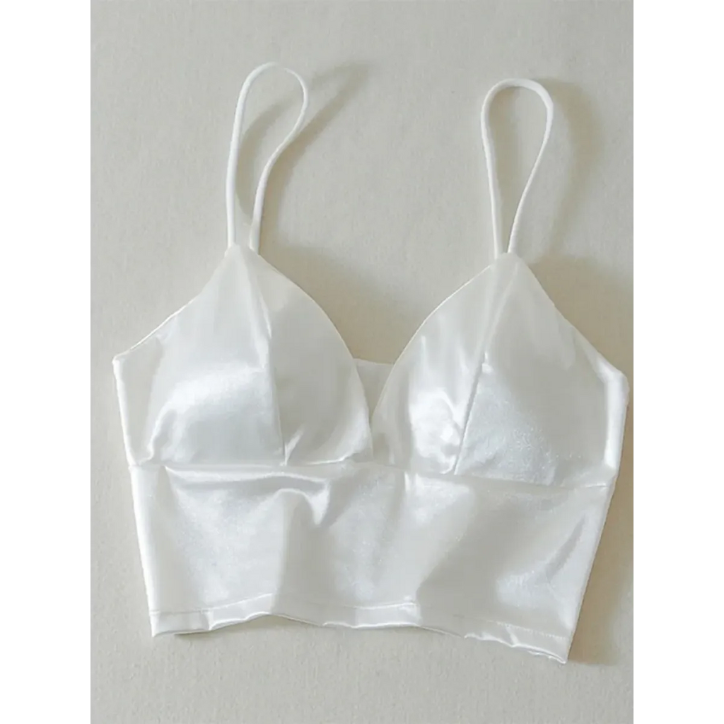 Satin Harajuku Spaghetti Strap Camisole - Camis & Tops - Crop Tops - 5