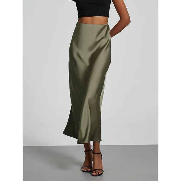 Harajuku Satin Mermaid Midi Skirt - Bottoms - Skirts - 1