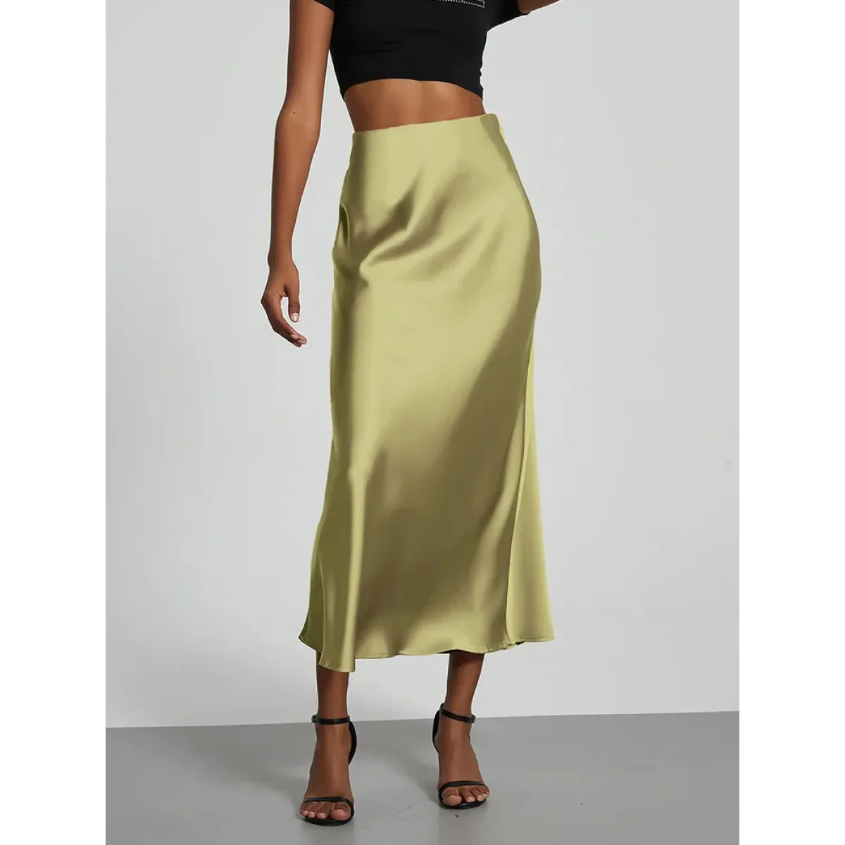 Harajuku Satin Mermaid Midi Skirt - Bottoms - Skirts - 10