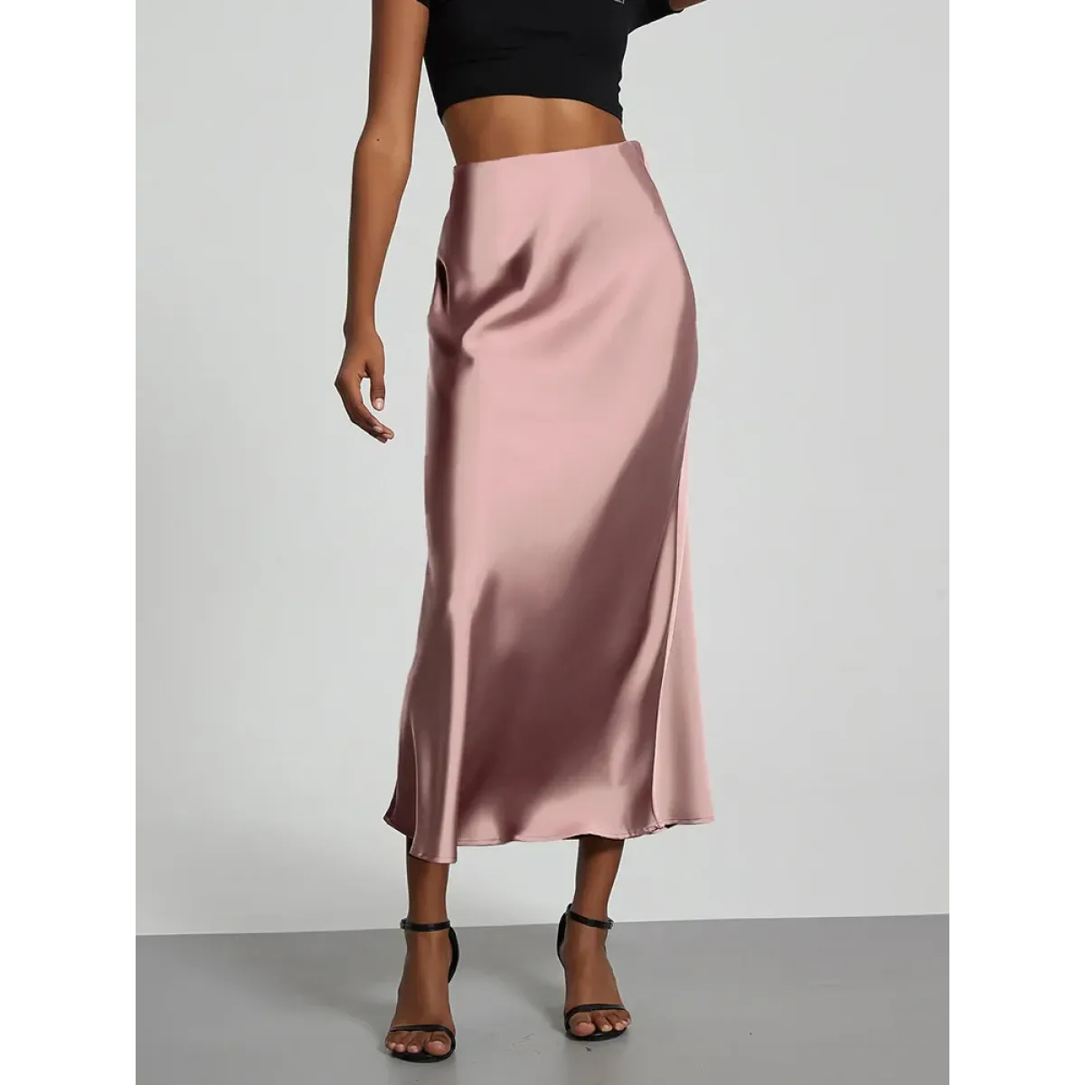 Harajuku Satin Mermaid Midi Skirt - Bottoms - Skirts - 11