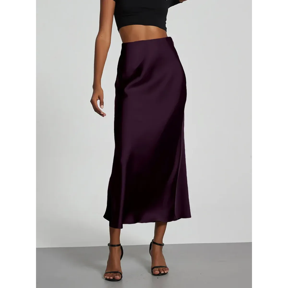 Harajuku Satin Mermaid Midi Skirt - Bottoms - Skirts - 2