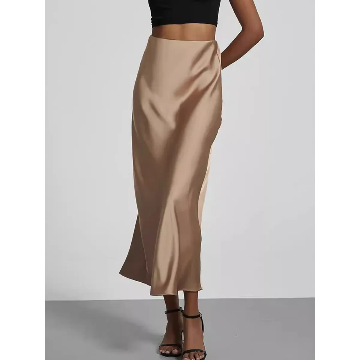 Harajuku Satin Mermaid Midi Skirt - Bottoms - Skirts - 3