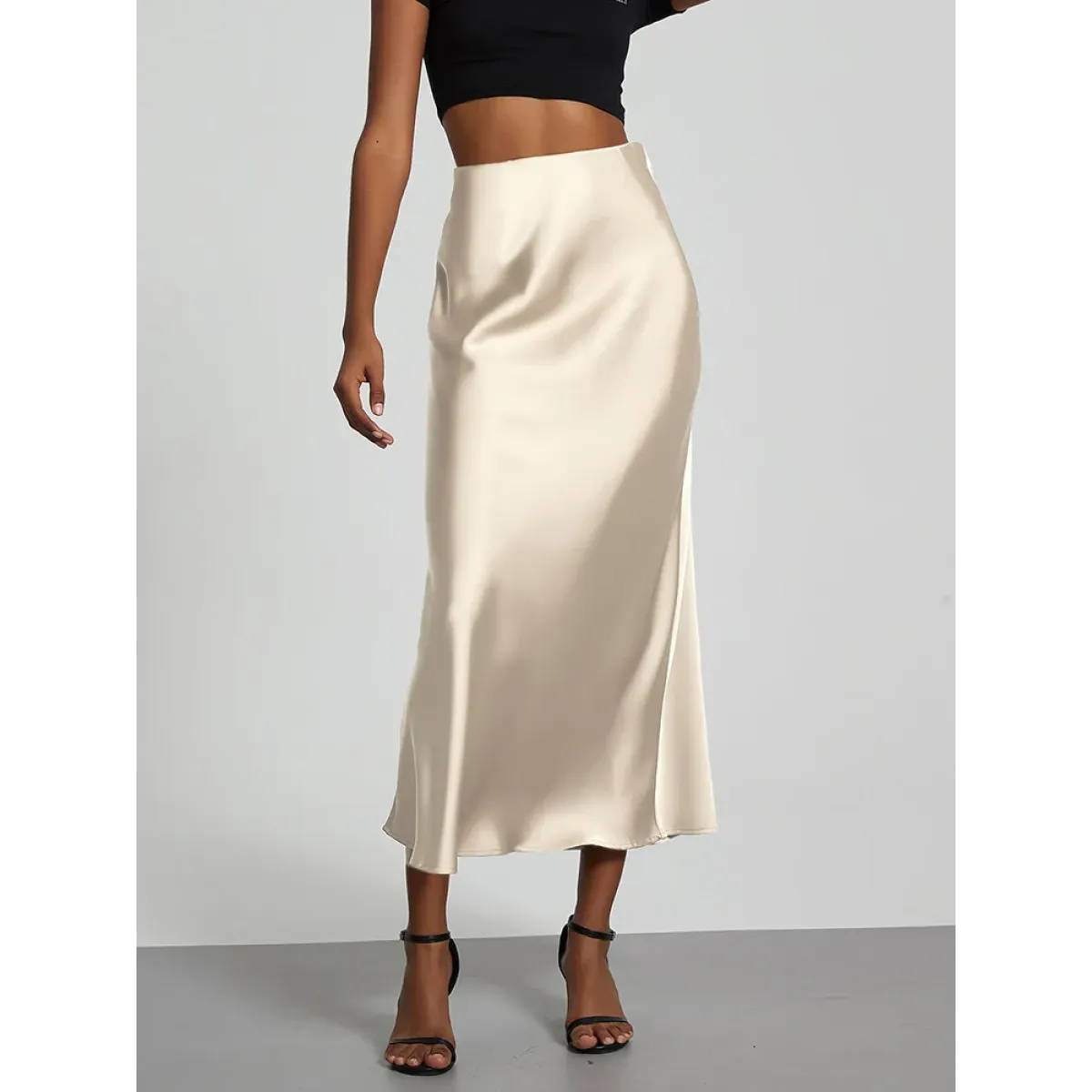 Harajuku Satin Mermaid Midi Skirt - Bottoms - Skirts - 4