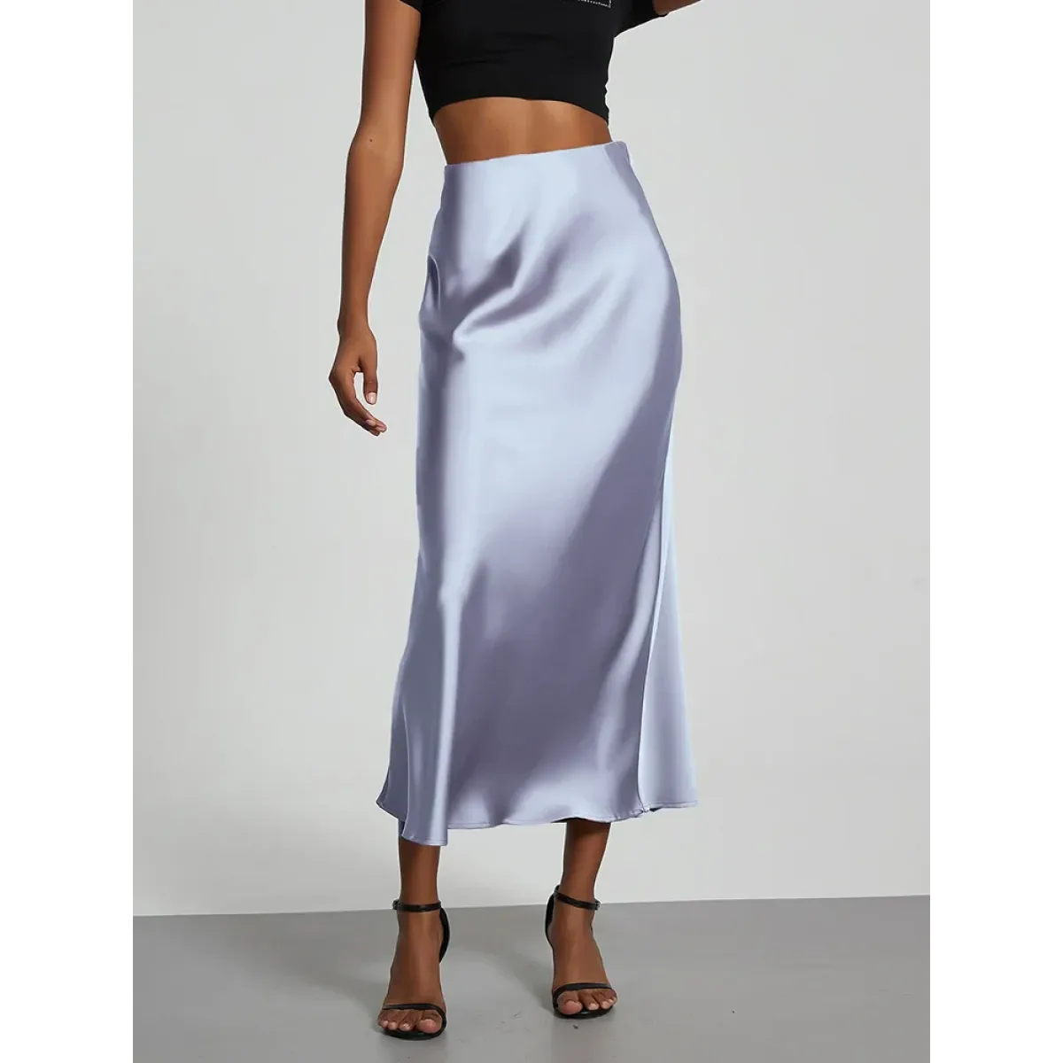 Harajuku Satin Mermaid Midi Skirt - Bottoms - Skirts - 5