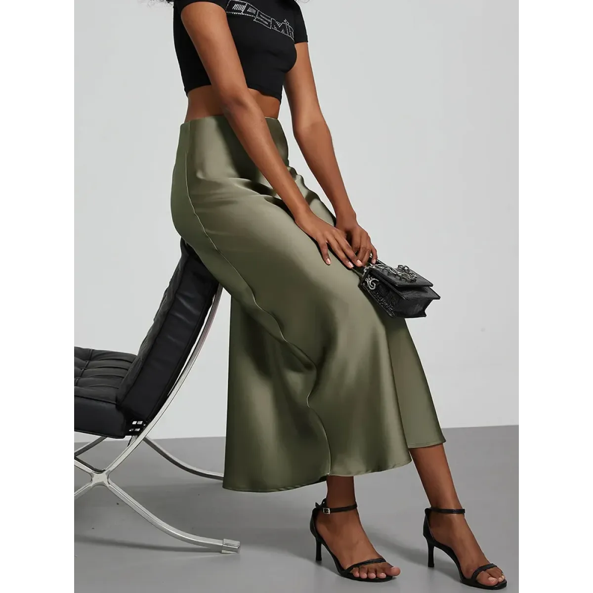 Harajuku Satin Mermaid Midi Skirt - Bottoms - Skirts - 7