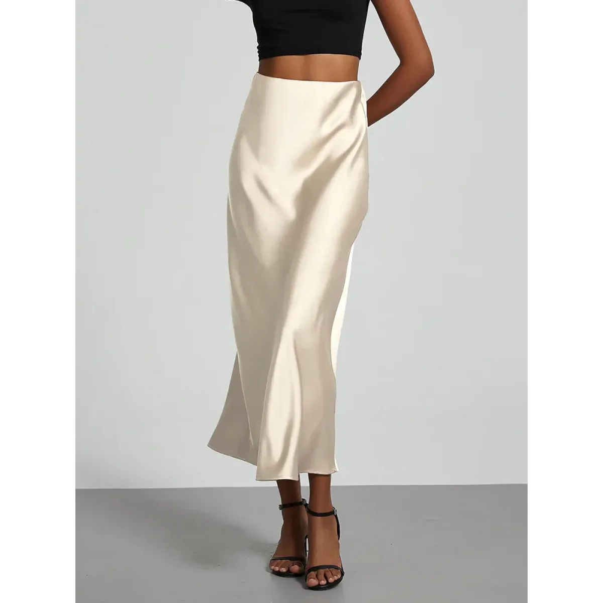 Harajuku Satin Mermaid Midi Skirt - Bottoms - Skirts - 8