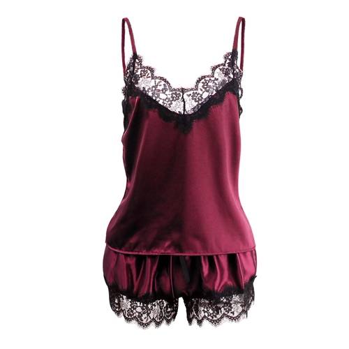 Satin Sleepwear Set - Dark Red / XXL - Women’s Clothing & Accessories - Sleepwear & Loungewear - 10 - 2024