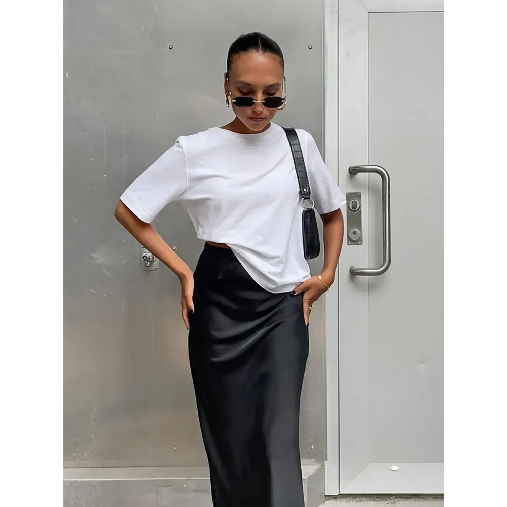 Elegant Satin Trumpet Skirt - Bottoms - Shirts - 1