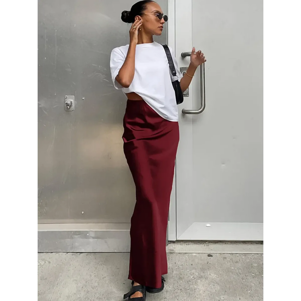 Elegant Satin Trumpet Skirt - Bottoms - Shirts - 12