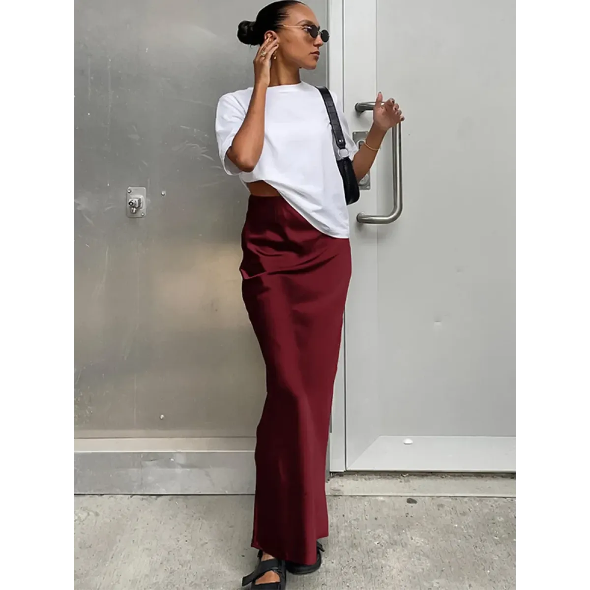 Elegant Satin Trumpet Skirt - Bottoms - Shirts - 12