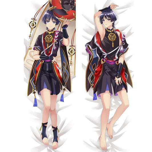 Scaramouche Genshin Impact Dakimakura - 180cm Hugging Body Pillowcase - Red / 34x100cm Peach Skin - Dakimakura