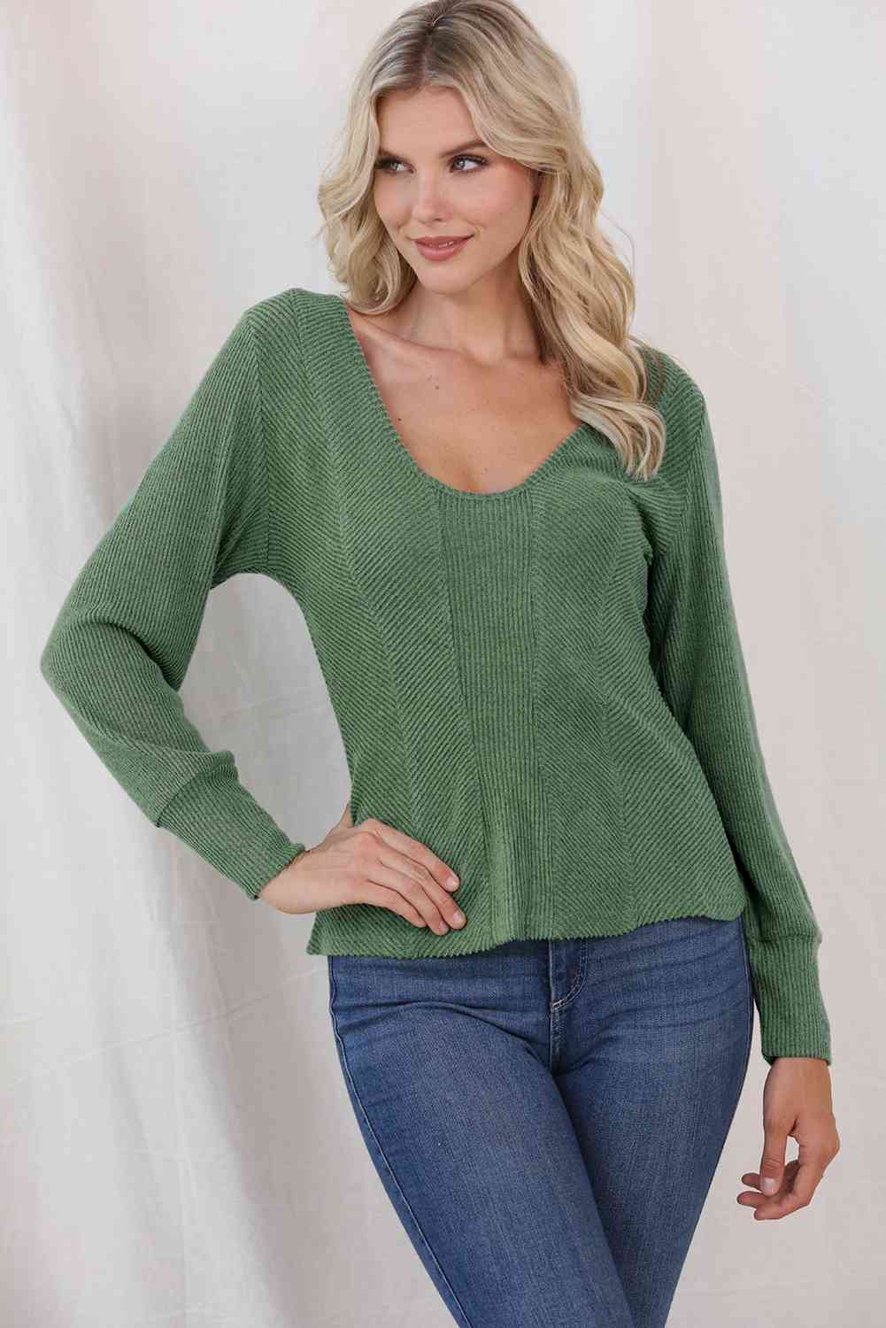 Scoop Neck Long Sleeve Top - Tops - Shirts & Tops - 4 - 2024