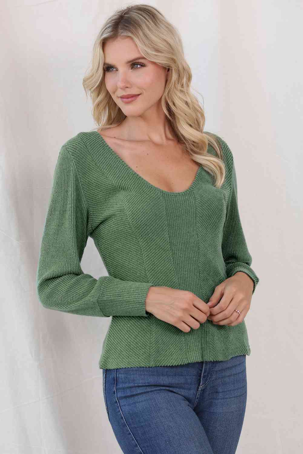 Scoop Neck Long Sleeve Top - Tops - Shirts & Tops - 6 - 2024