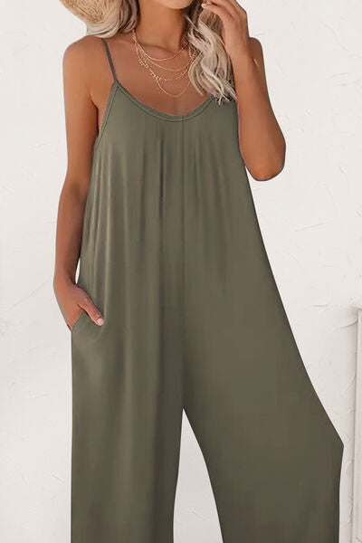 Scoop Neck Spaghetti Strap Jumpsuit - Women’s Clothing & Accessories - Jumpsuits & Rompers - 3 - 2024