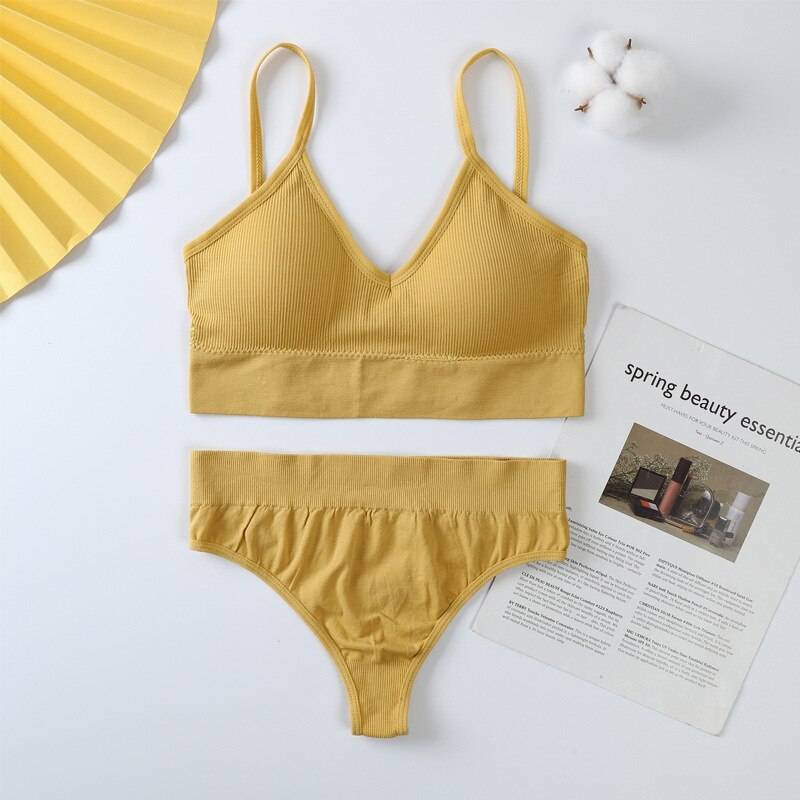 Seamless Bralette & Panties Set - Yellow / Type 2 / L - Women’s Clothing & Accessories - Home & Garden - 18 - 2024