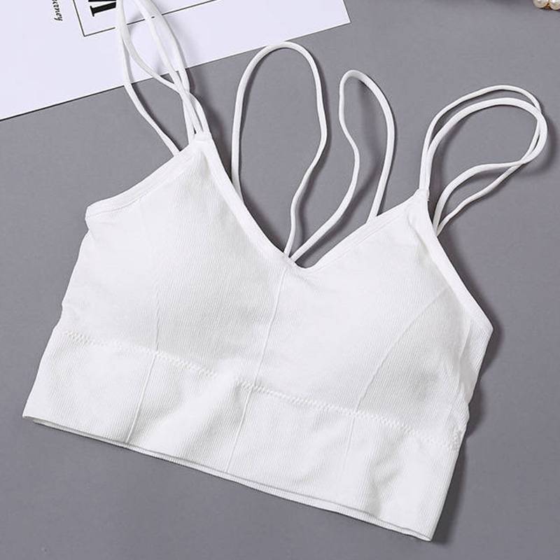 Seamless Bralette With Removable Pads - white 4 / for 40 -70 kg / 88.18-154.32 lbs - Women’s Clothing & Accessories