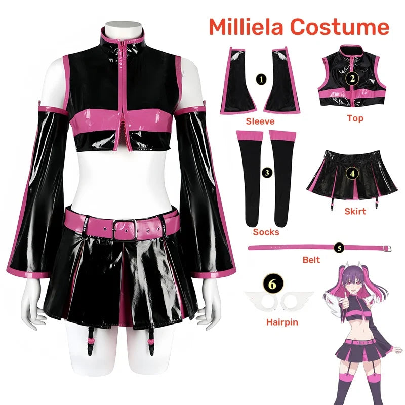 2.5D Seduction Miriella Cosplay Costume with Wings – Full Set - XS / Costume Only - Anime - Dance Dresses Skirts &