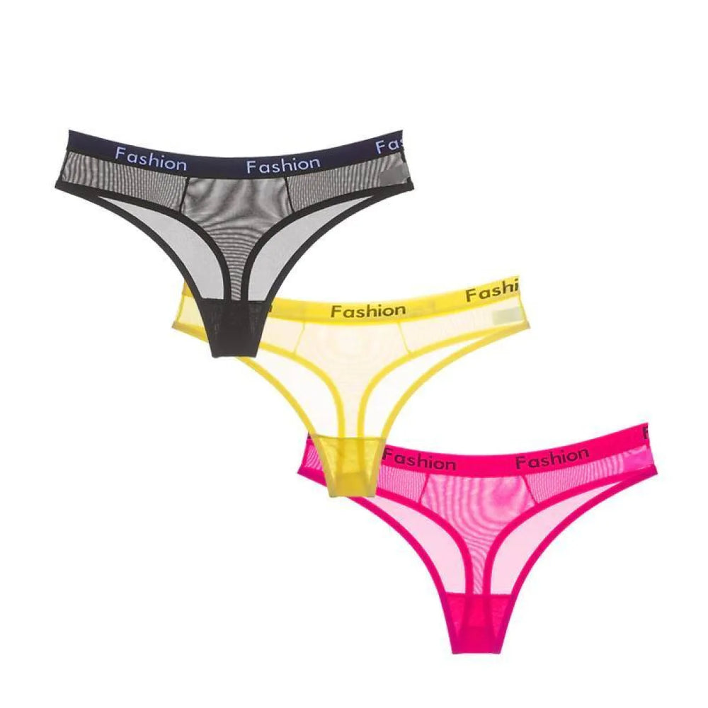 Set Of 3 See-Through Sports Thongs - Women’s Clothing & Accessories - 1
