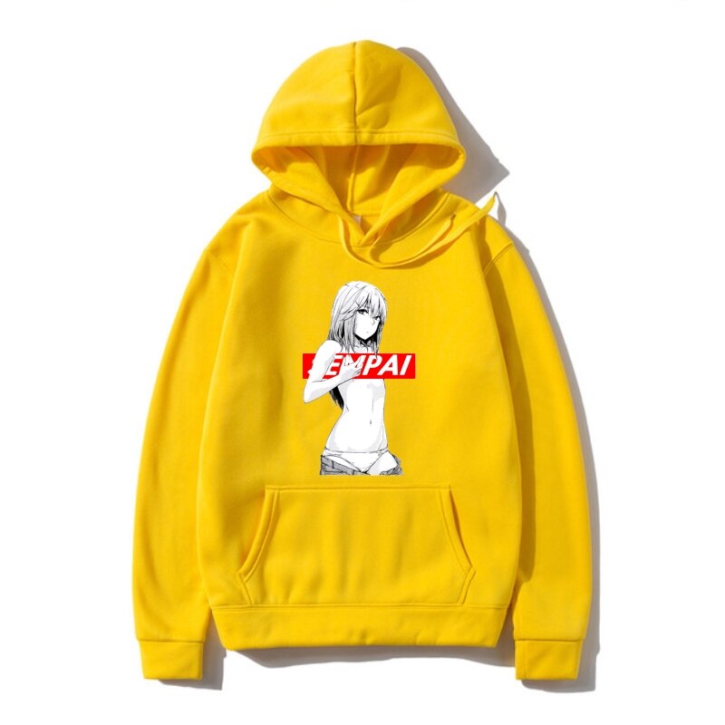 Unisex Senpai Hoodies - Yellow / S - Women’s Clothing & Accessories - Pants - 11 - 2024