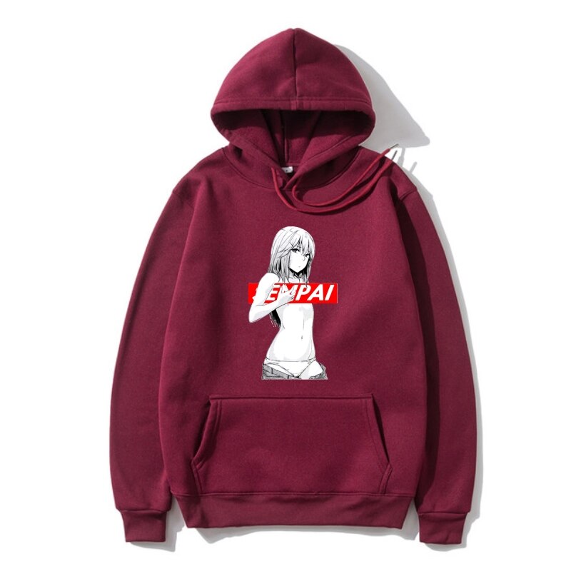 Unisex Senpai Hoodies - Dark Red / S - Women’s Clothing & Accessories - Pants - 13 - 2024