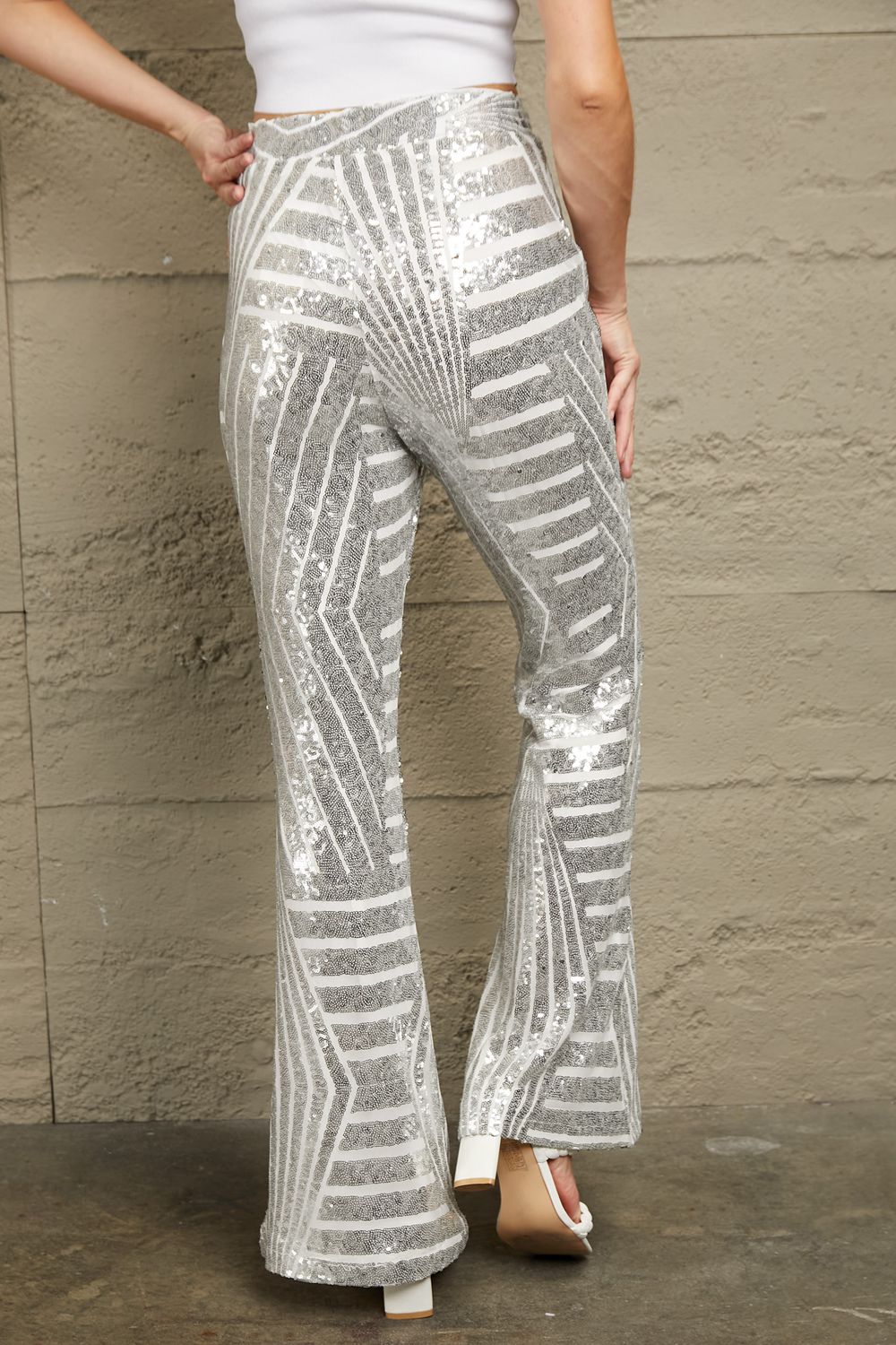 Sequin High Waist Flared Pants - Bottoms - Pants - 2 - 2024