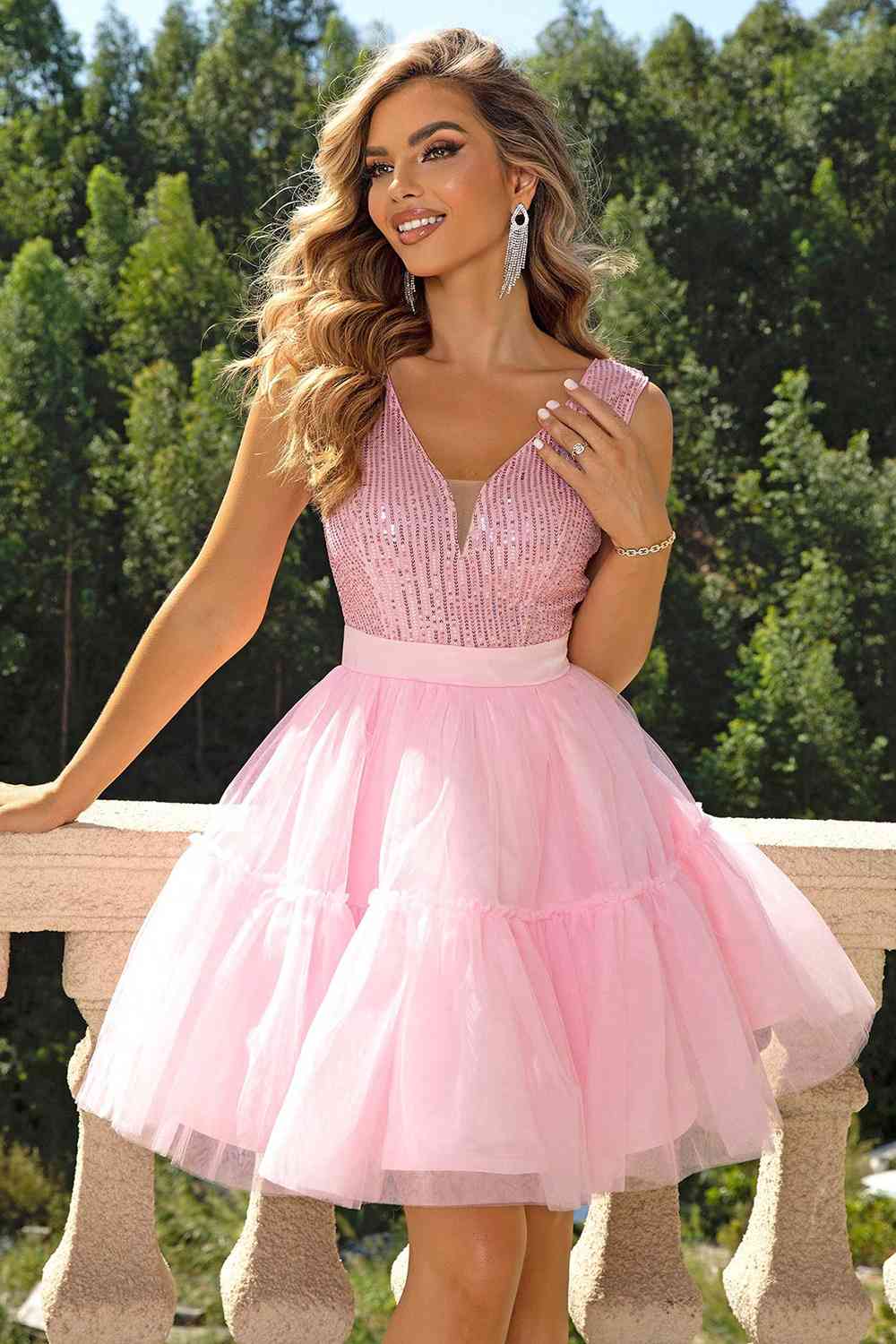 Sequin Sleeveless Mesh Dress - All Dresses - Dresses - 3 - 2024