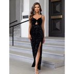 Sequin Split Thigh Party Maxi Dress - All Dresses - 4