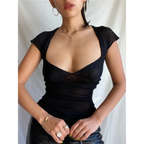 Sexy Backless Cropped Top - T-Shirts - 2