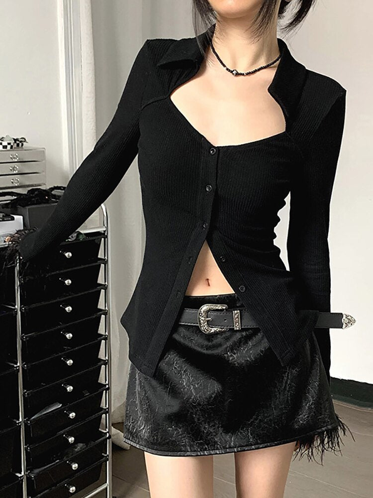 Dark Sexy Casual Blouses - Black / L - T-Shirts - Dresses - 12 - 2024