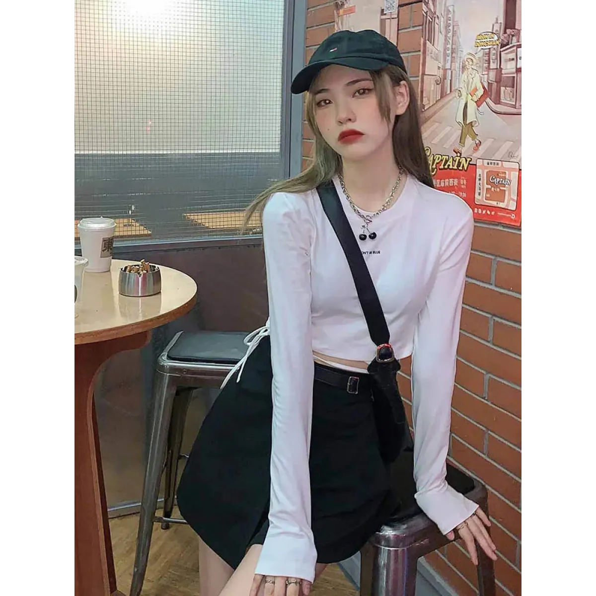Sexy Crop Long Sleeve T-Shirt: Harajuku Spring Streetwear - Best Sellers - 7
