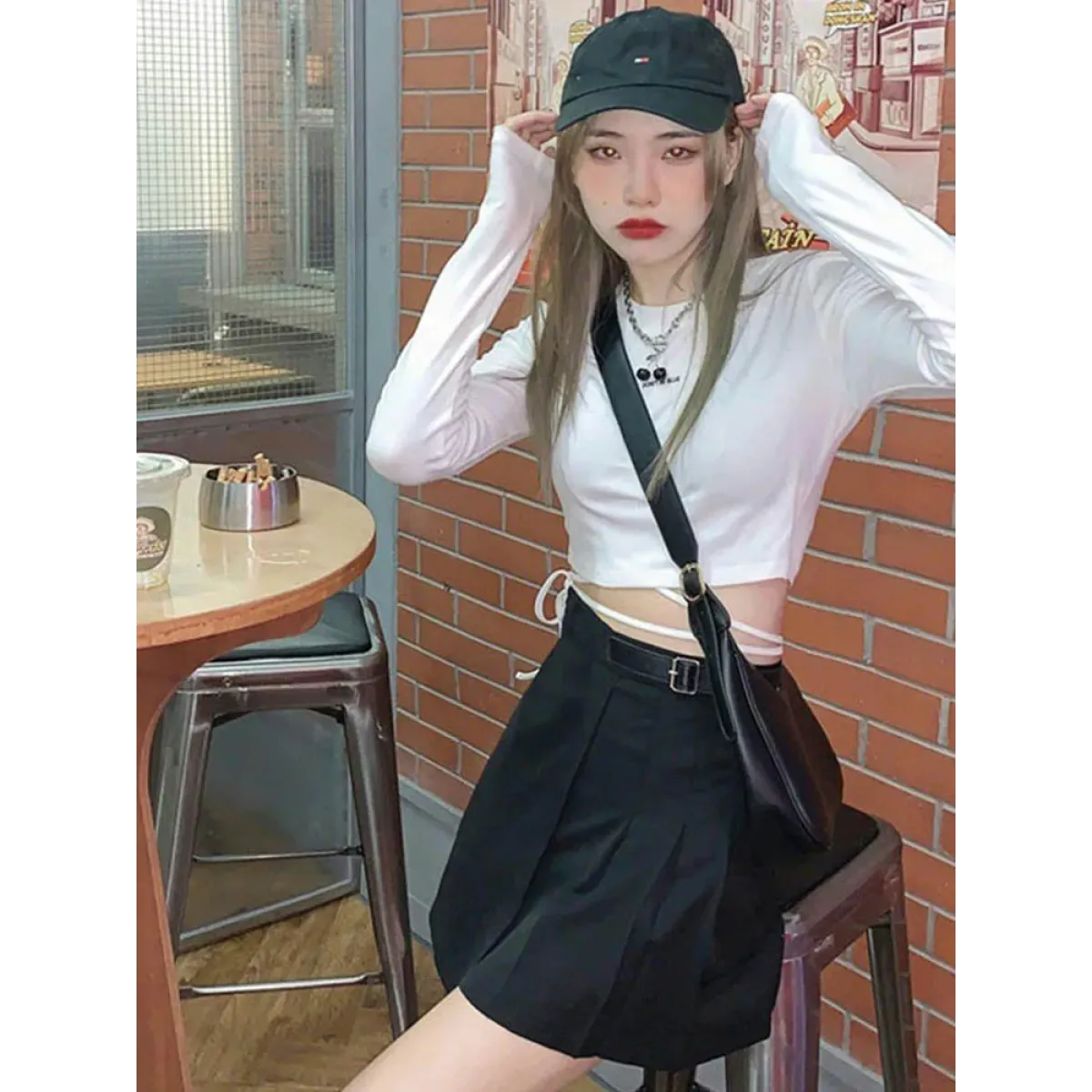 Sexy Crop Long Sleeve T-Shirt: Harajuku Spring Streetwear - T-Shirts - 5