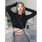 Sexy Crop Long Sleeve T-Shirt - T-Shirts - 3