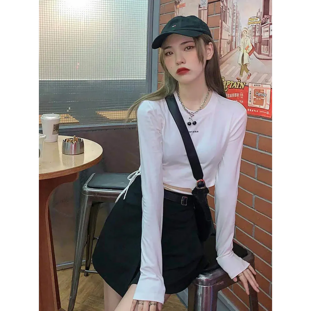 Sexy Crop Long Sleeve T-Shirt - T-Shirts - 8