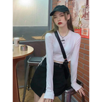 Sexy Crop Long Sleeve T-Shirt - T-Shirts - 8