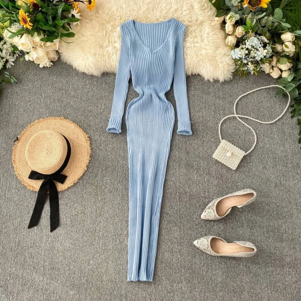 Sexy Elastic Bodycon Dress - All Dresses - 1